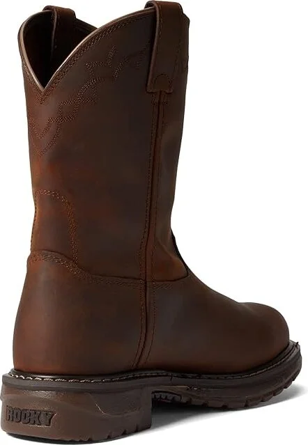 Rocky Western Original Ride 10 Soft Toe Cowboy Boots Brown : 7.5 D - Medium, Leather/Textile - Image 4