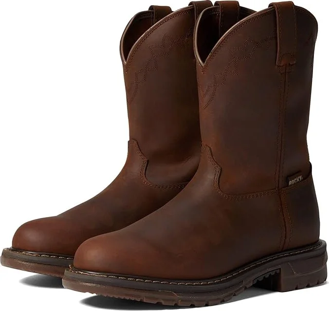 Rocky Western Original Ride 10 Soft Toe Cowboy Boots Brown : 7.5 D - Medium, Leather/Textile