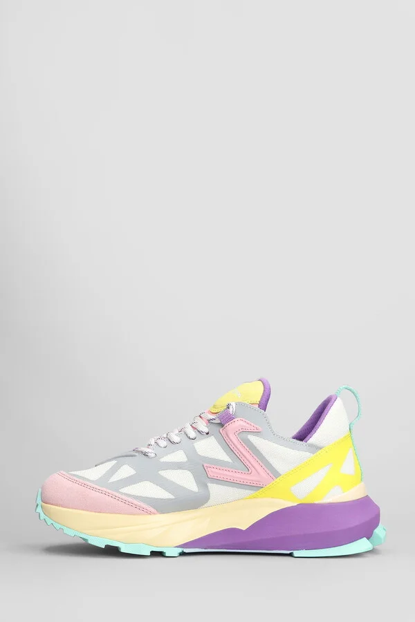 Rocx Low Sneakers In White Leather And Fabric - Image 3