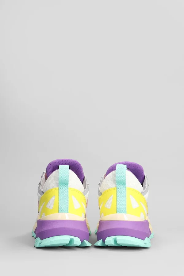 Rocx Low Sneakers In White Leather And Fabric - Image 4