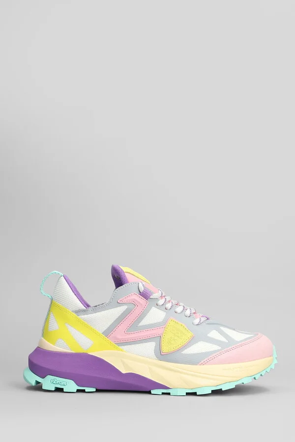 Rocx Low Sneakers In White Leather And Fabric