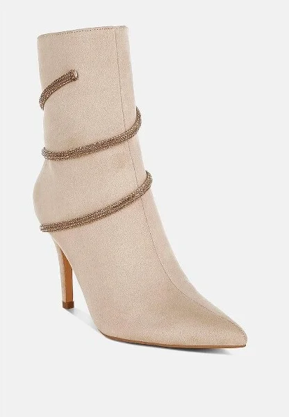 Roda Rhinestone Wrap-Around Stiletto Boots Women
