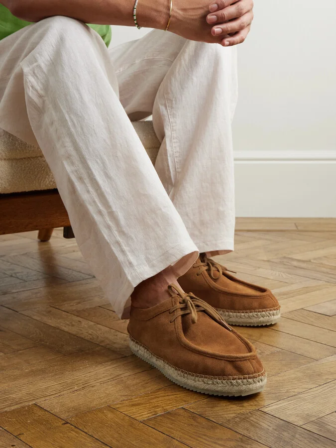 Rodolfo Jute-Trimmed Suede Derby Shoes - Image 2