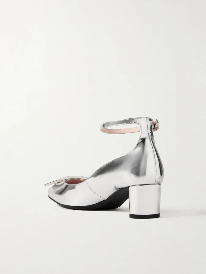 Roger Vivier - 40 Buckled Mirrored-leather Pumps - Silver - Image 3
