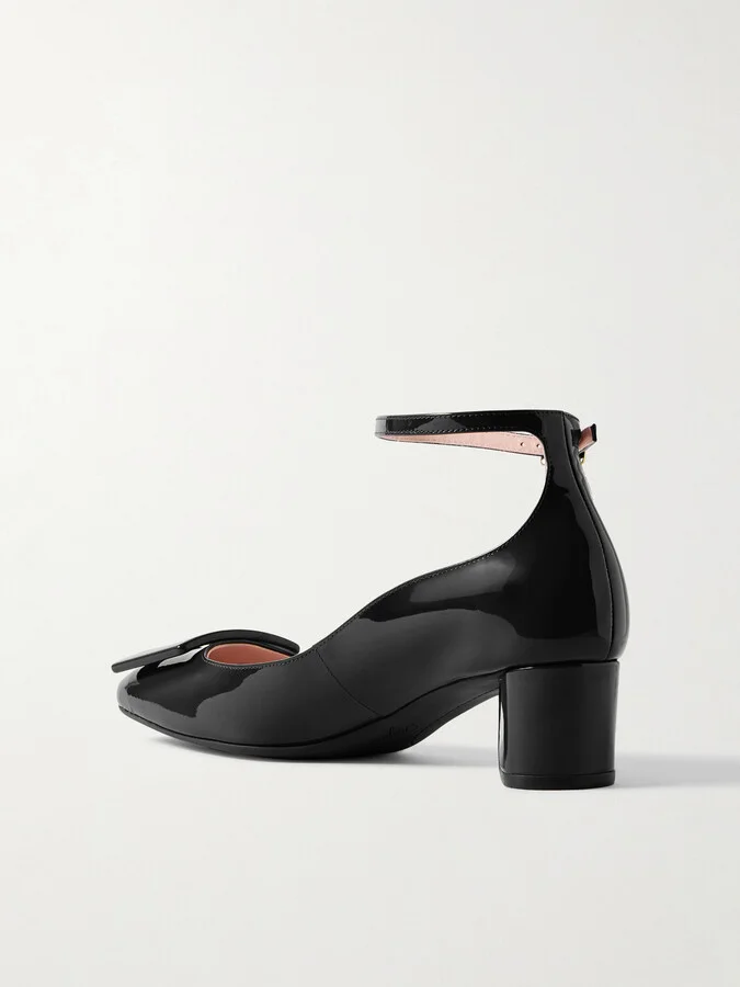Roger Vivier - 45 Buckled Patent-leather Pumps - Black - Image 3
