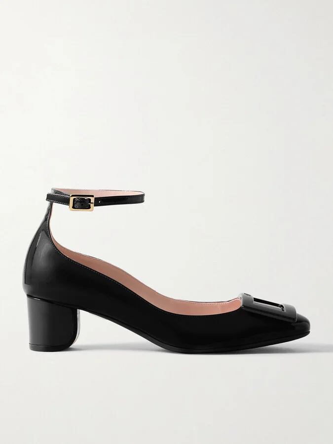 Roger Vivier - 45 Buckled Patent-leather Pumps - Black
