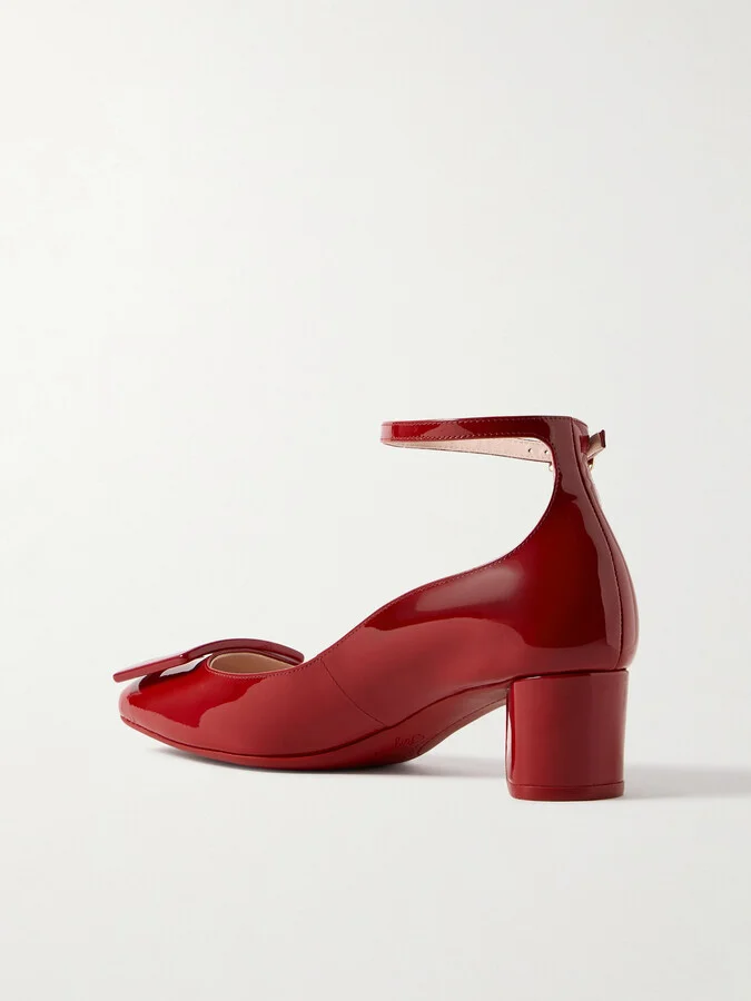 Roger Vivier - 45 Buckled Patent-leather Pumps - Red - Image 3