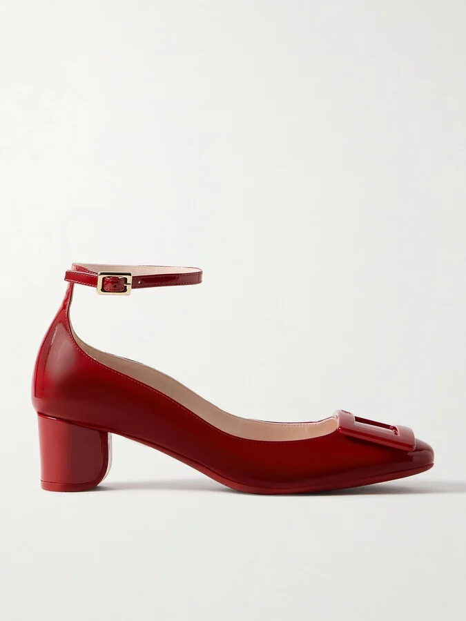 Roger Vivier - 45 Buckled Patent-leather Pumps - Red