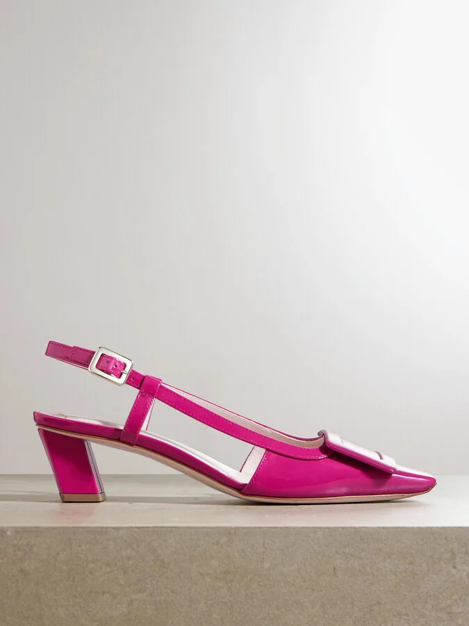 Roger Vivier - 45 Patent-leather Slingback Pumps - Pink