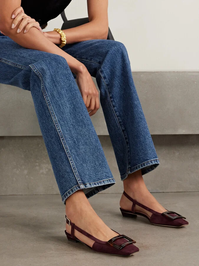 Roger Vivier - Belle Vivier 25 Suede Pumps - Burgundy - Image 2