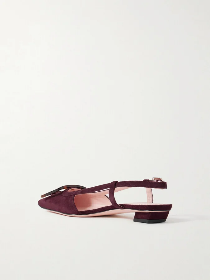 Roger Vivier - Belle Vivier 25 Suede Pumps - Burgundy - Image 3