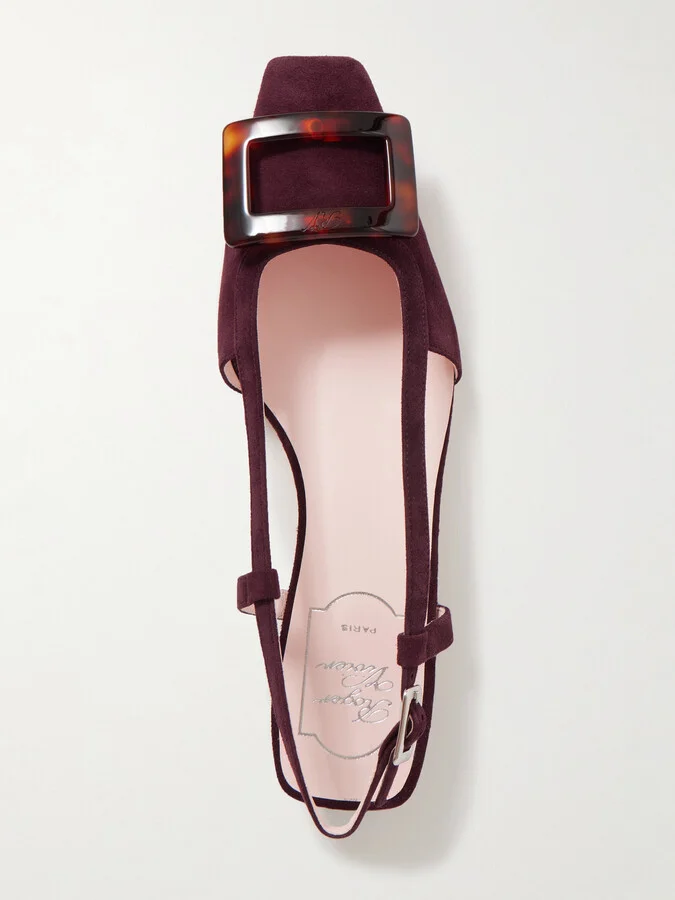 Roger Vivier - Belle Vivier 25 Suede Pumps - Burgundy - Image 5