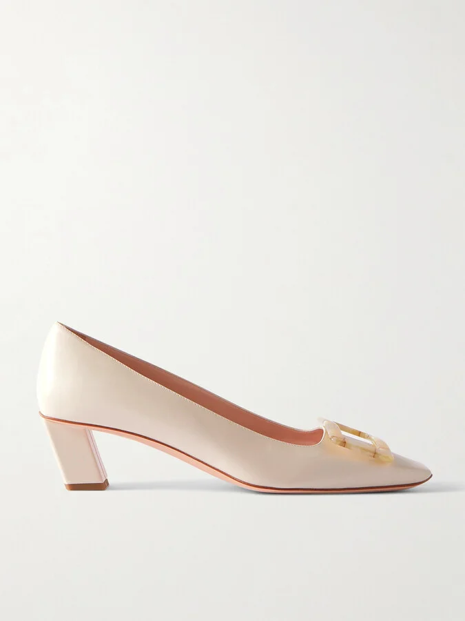 Roger Vivier - Belle Vivier 45 Buckled Leather Pumps - Cream