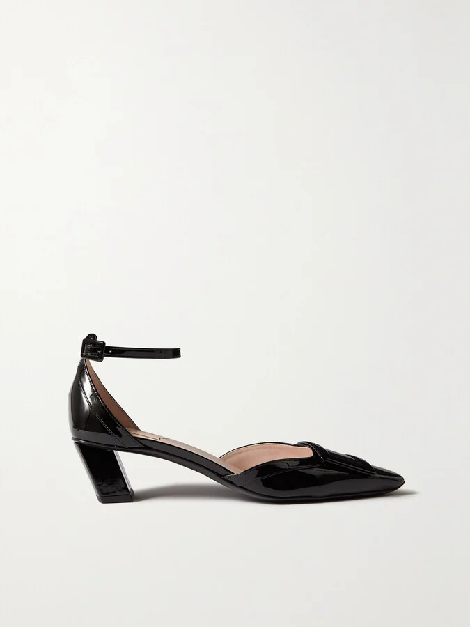 Roger Vivier - Belle Vivier 45 Patent-leather Pumps - Black