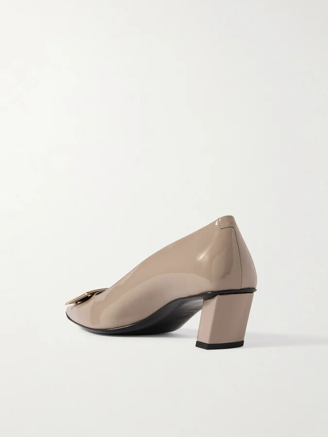 Roger Vivier - Belle Vivier 45 Patent-leather Pumps - Brown - Image 3