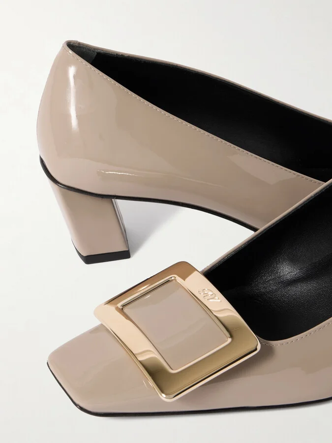 Roger Vivier - Belle Vivier 45 Patent-leather Pumps - Brown - Image 4
