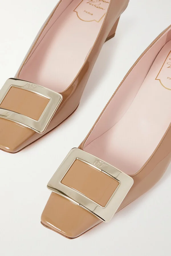 Roger Vivier - Belle Vivier 45 Patent-leather Pumps - Brown - Image 4