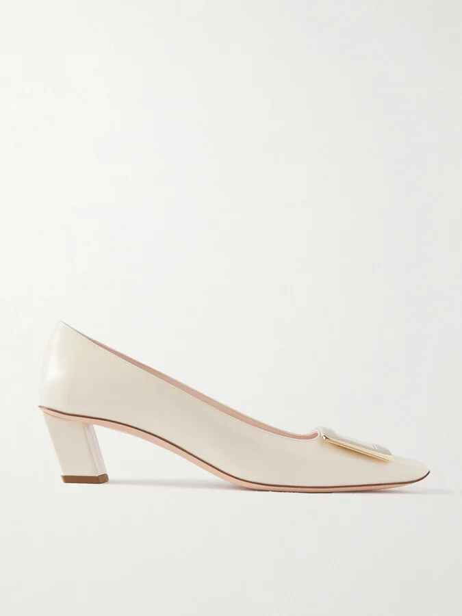 Roger Vivier - Belle Vivier 45 Patent-leather Pumps - Cream