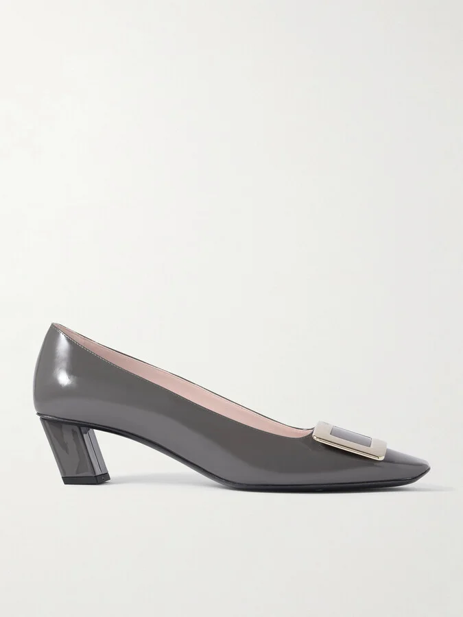 Roger Vivier - Belle Vivier 45 Patent-leather Pumps - Gray