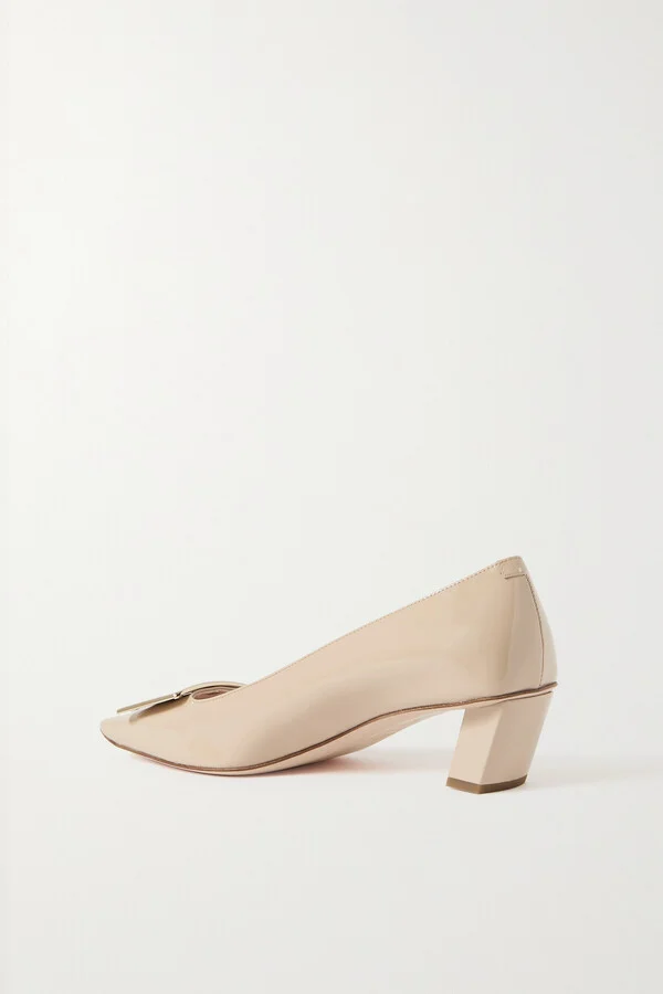 Roger Vivier - Belle Vivier 45 Patent-leather Pumps - Pink - Image 3