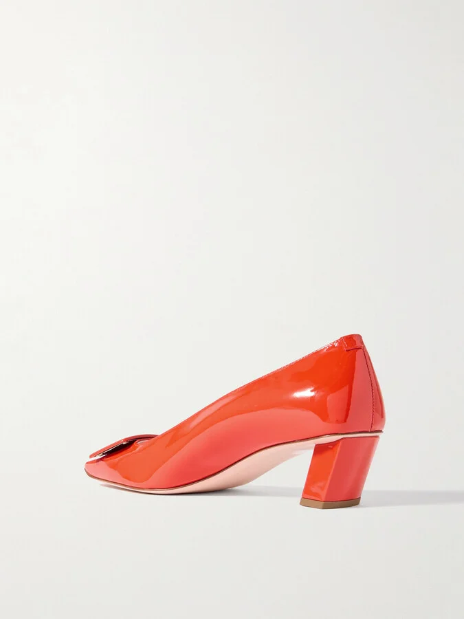 Roger Vivier - Belle Vivier 45 Patent-leather Pumps - Red - Image 3