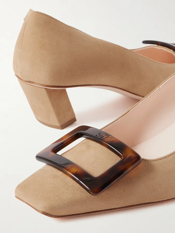 Roger Vivier - Belle Vivier 45 Suede Pumps - Brown - Image 4