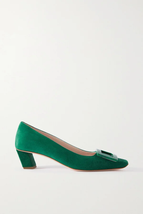 Roger Vivier - Belle Vivier 45 Suede Pumps - Green