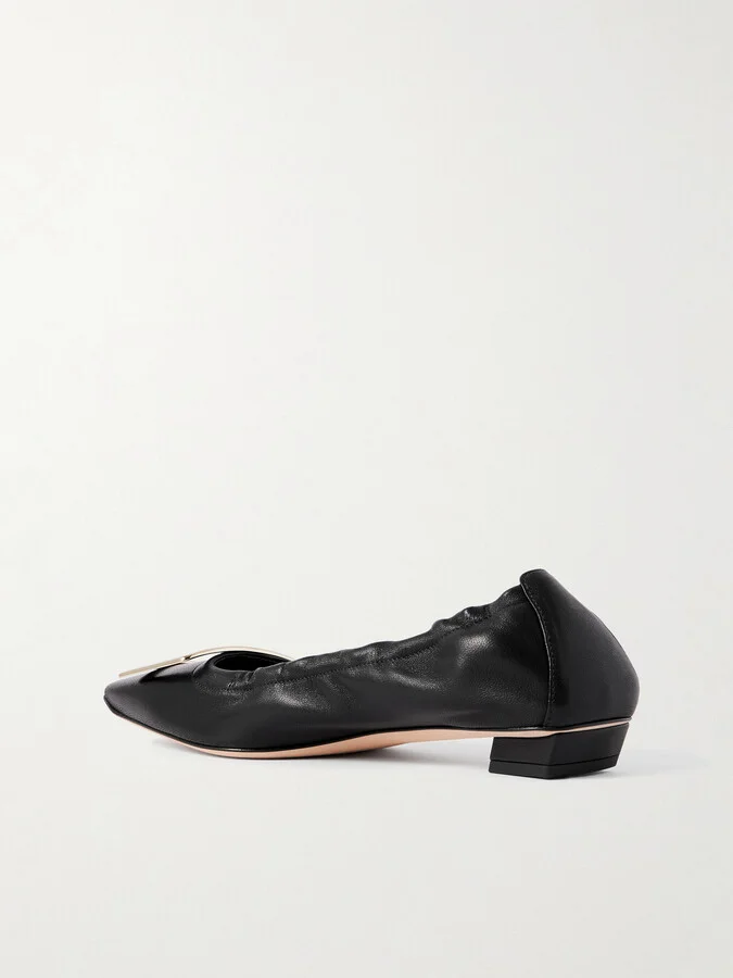 Roger Vivier - Belle Vivier Leather Ballet Flats - Black - Image 3