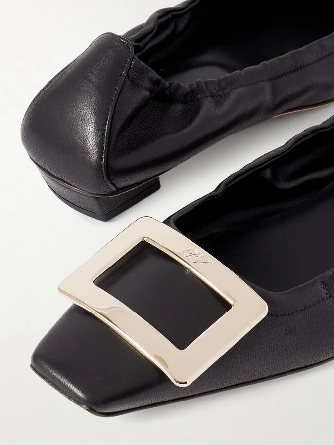 Roger Vivier - Belle Vivier Leather Ballet Flats - Black - Image 4