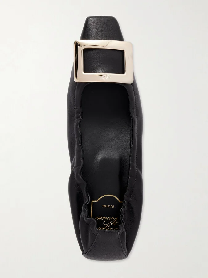 Roger Vivier - Belle Vivier Leather Ballet Flats - Black - Image 5