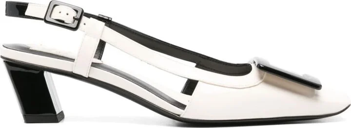 Roger Vivier Belle Vivier Leather Slingback Pumps