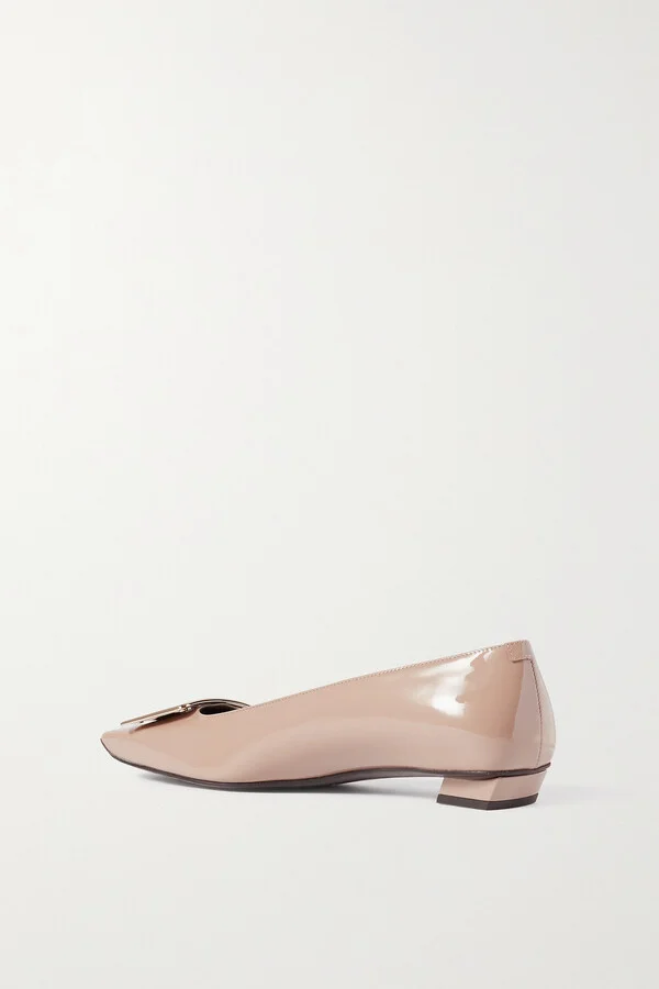 Roger Vivier - Belle Vivier Patent-leather Ballet Flats - Brown - Image 3