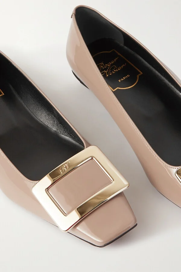 Roger Vivier - Belle Vivier Patent-leather Ballet Flats - Brown - Image 4