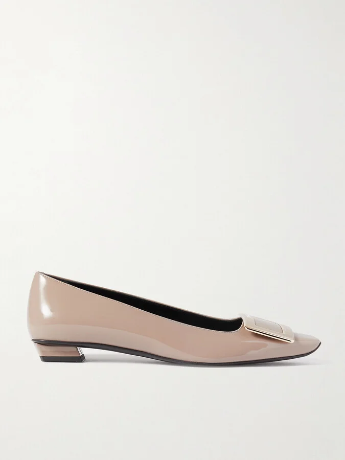 Roger Vivier - Belle Vivier Patent-leather Ballet Flats - Brown