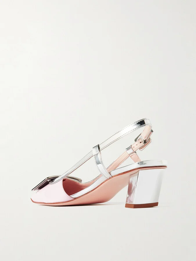 Roger Vivier - Belle Vivier Patent-leather Slingback Pumps - Pink - Image 3