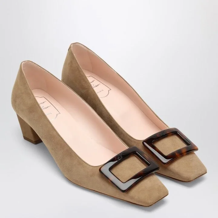 Roger Vivier Belle Vivier Tobacco Suede Décolletté - Image 2