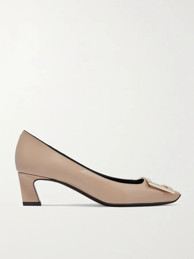 Roger Vivier - Belle Vivier Trompette 45 Patent-leather Pumps - Neutrals
