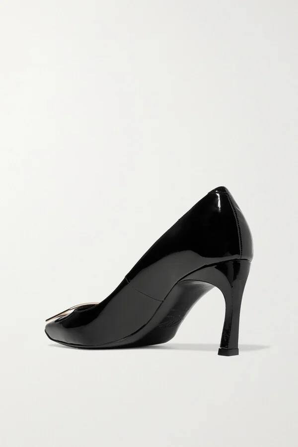 Roger Vivier - Belle Vivier Trompette 70 Patent-leather Pumps - Black - Image 3