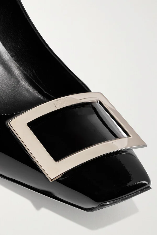 Roger Vivier - Belle Vivier Trompette 70 Patent-leather Pumps - Black - Image 4