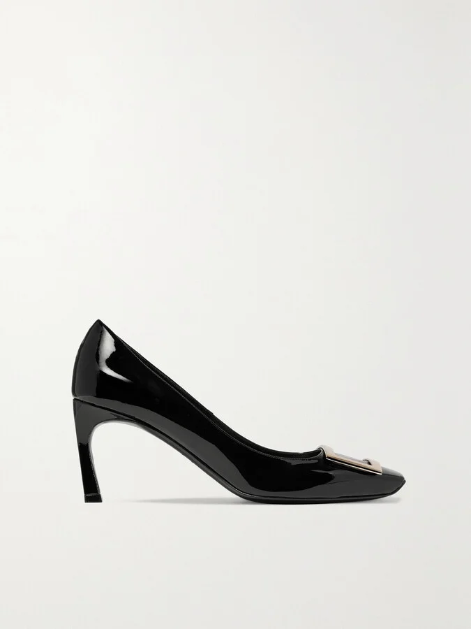 Roger Vivier - Belle Vivier Trompette 70 Patent-leather Pumps - Black