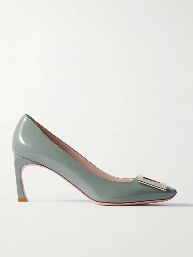 Roger Vivier - Belle Vivier Trompette 70 Patent-leather Pumps - Green