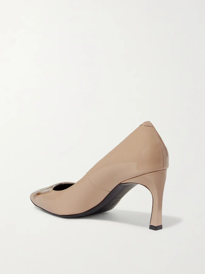 Roger Vivier - Belle Vivier Trompette 70 Patent-leather Pumps - Neutrals - Image 3
