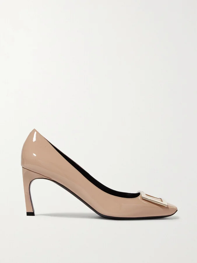 Roger Vivier - Belle Vivier Trompette 70 Patent-leather Pumps - Neutrals
