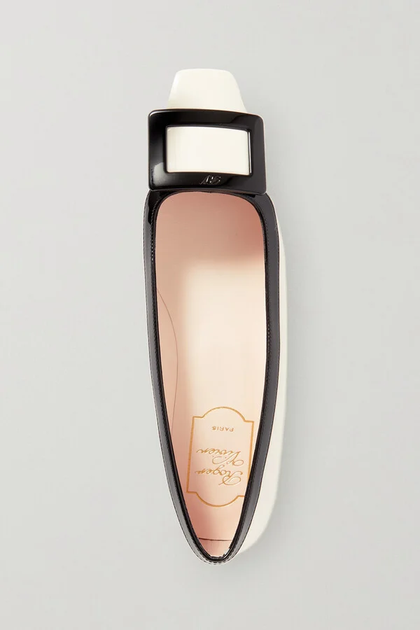 Roger Vivier - Belle Vivier Two-tone Patent-leather Ballet Flats - Cream - Image 5