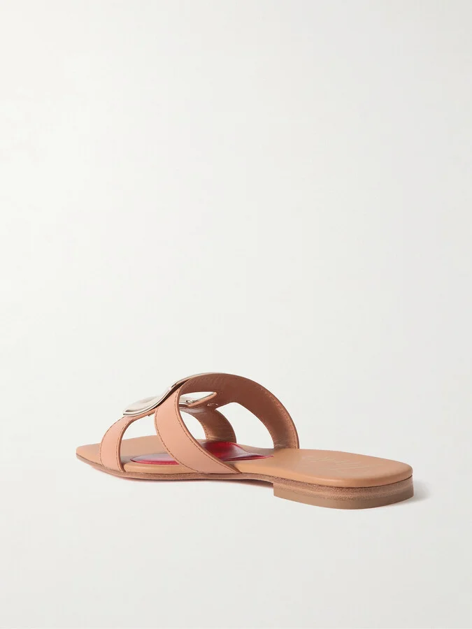 Roger Vivier - Benson Embellished Leather Sandals - Brown - Image 3