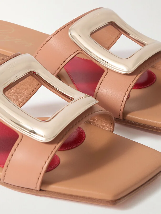 Roger Vivier - Benson Embellished Leather Sandals - Brown - Image 4