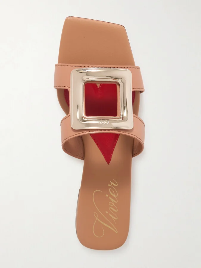 Roger Vivier - Benson Embellished Leather Sandals - Brown - Image 5