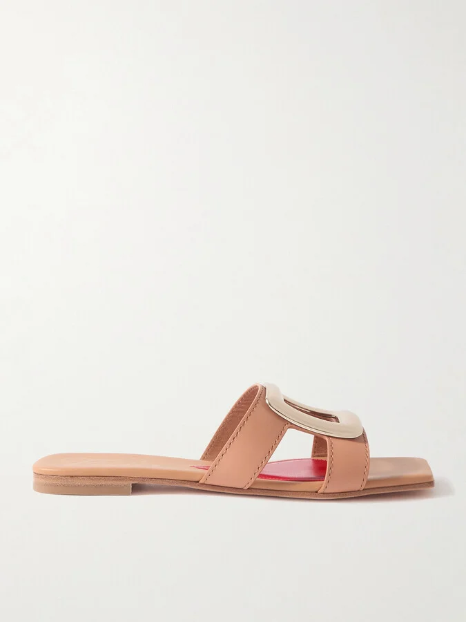 Roger Vivier - Benson Embellished Leather Sandals - Brown