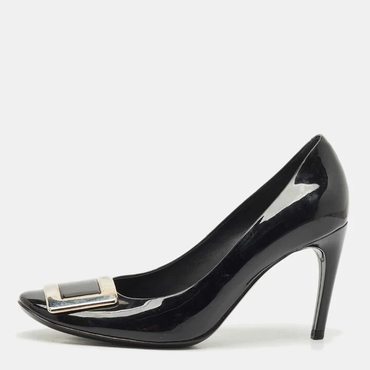 Roger Vivier Black Patent Leather Trompette Pumps Size 38