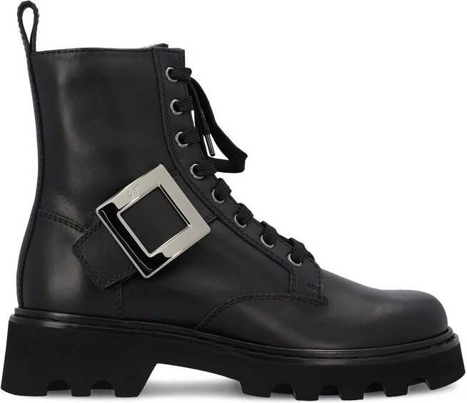 Roger Vivier Buckled Lace-Up Boots